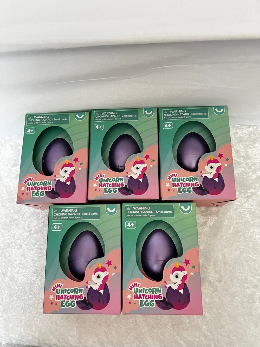 Lot of 5 Mini Unicorn Hatching Egg Toys Purple Kids Party Favors Ages 4+ Kids